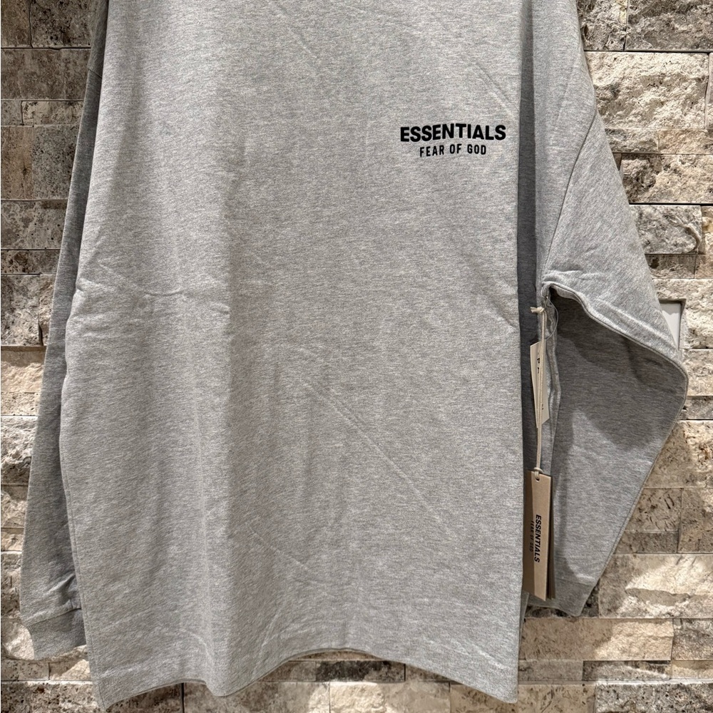 Essentials Fear of God Gray Long Sleeve Shirt